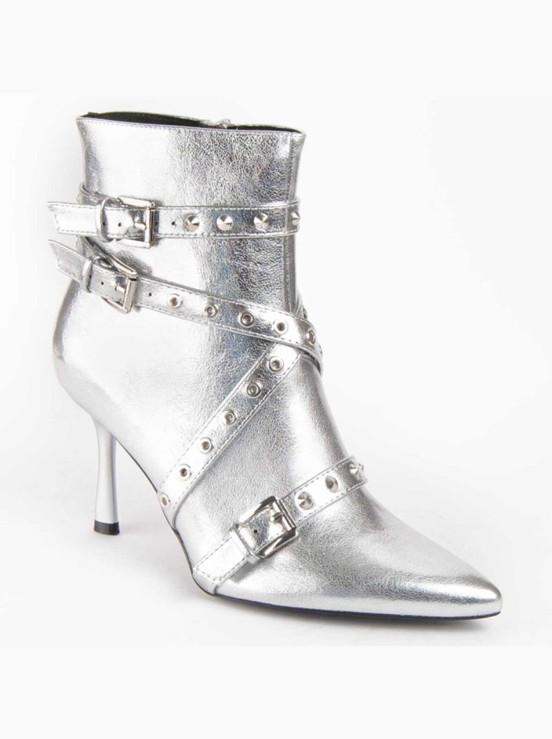 Stivaletto con tacco materiale sintetico montevita Argento - Kiabi
