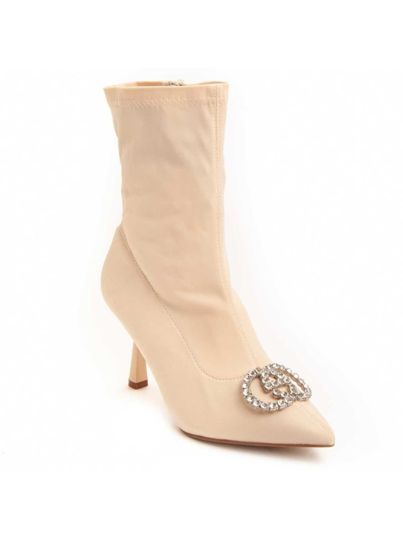 Stivaletto Con Tacco Materiale Sintetico Montevita Beige - Kiabi
