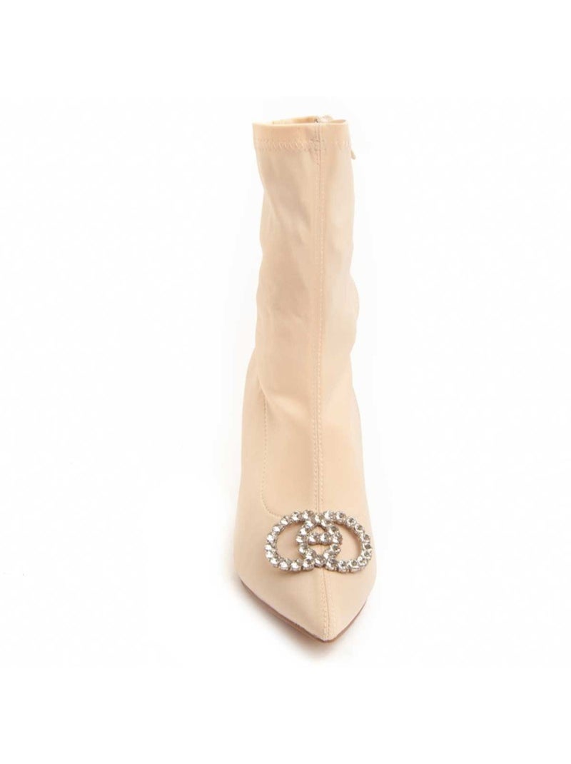 Stivaletto Con Tacco Materiale Sintetico Montevita Beige - Kiabi