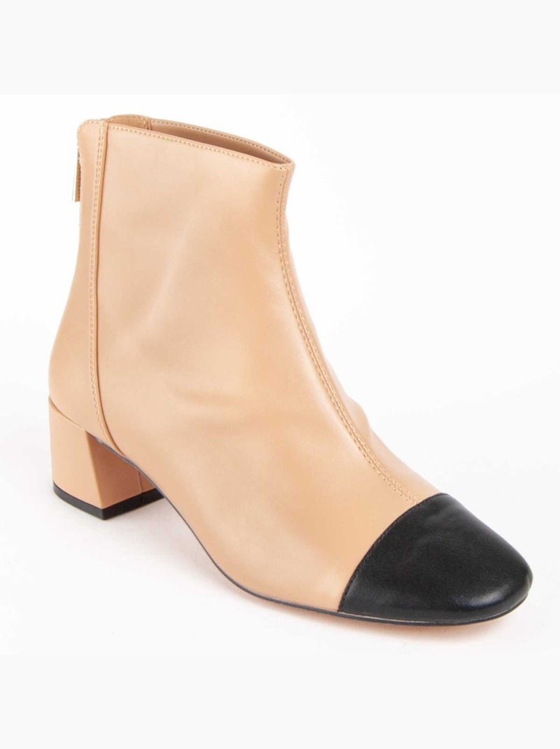 Stivaletto Con Tacco Materiale Sintetico Montevita Beige - Kiabi