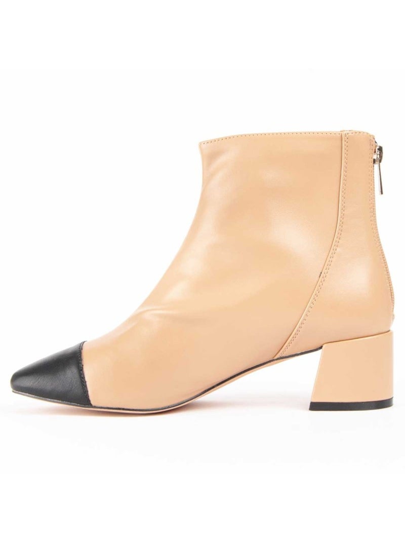Stivaletto Con Tacco Materiale Sintetico Montevita Beige - Kiabi