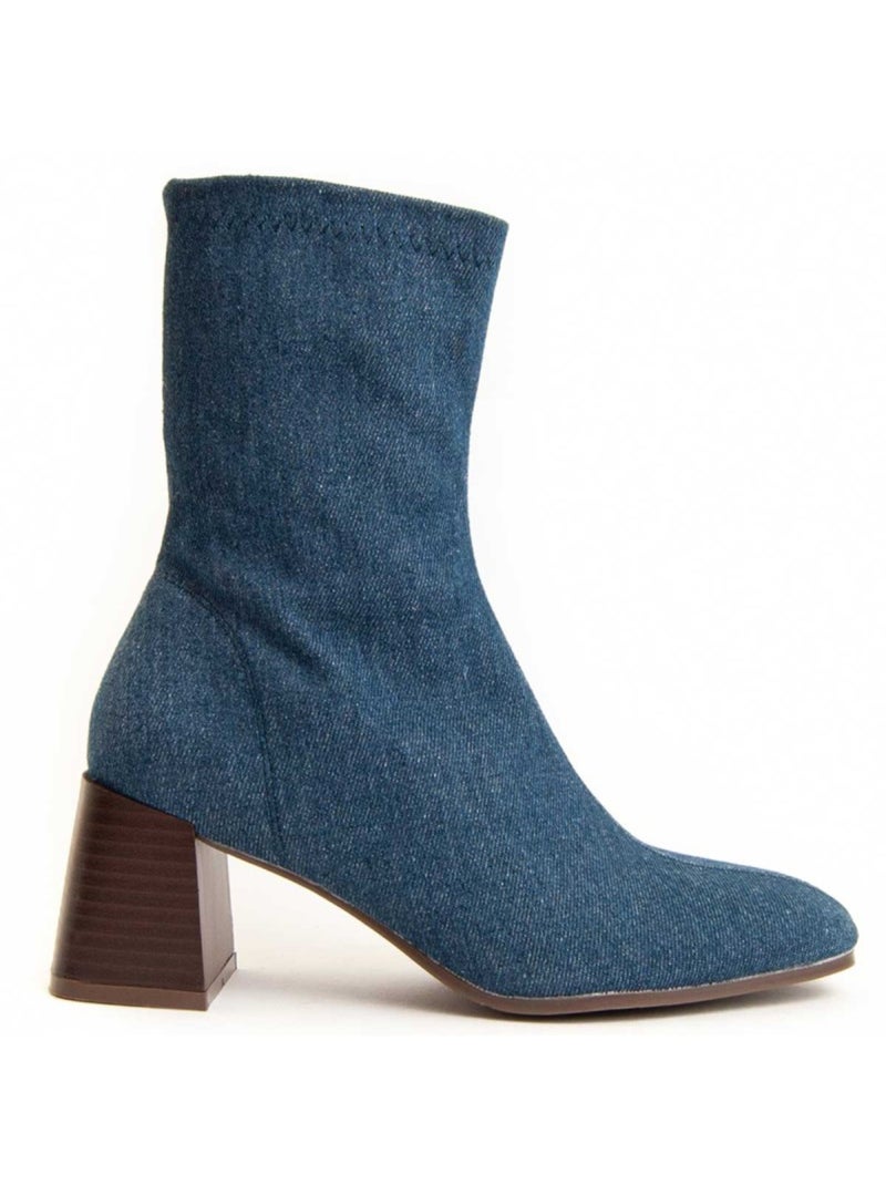 Stivaletto Con Tacco Materiale Sintetico Montevita Blu - Kiabi