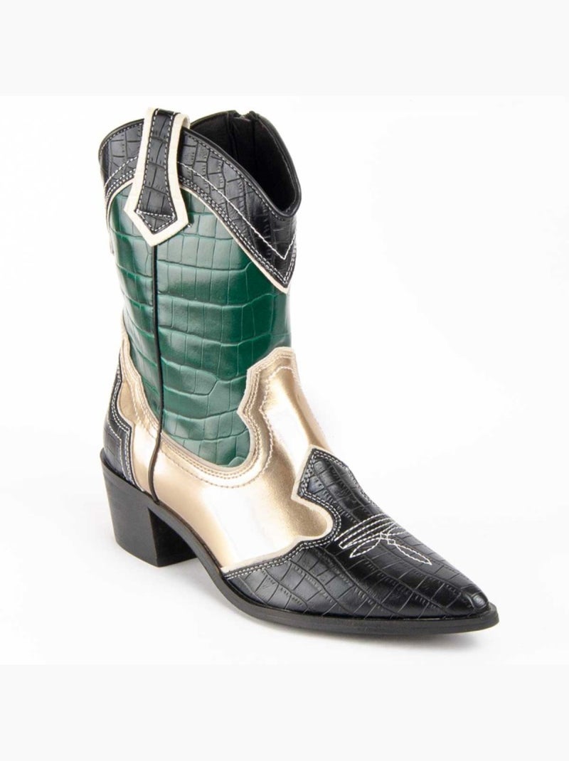 Stivaletto Con Tacco Materiale Sintetico Montevita Verde - Kiabi