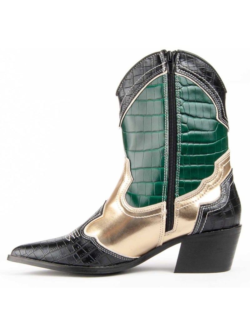 Stivaletto Con Tacco Materiale Sintetico Montevita Verde - Kiabi