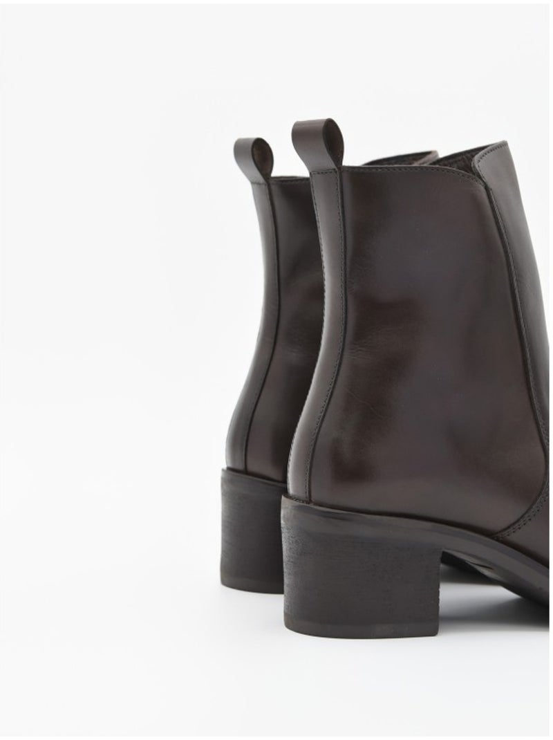 Stivaletto Con Tacco Materiale Sintetico Purapiel Marrone - Kiabi