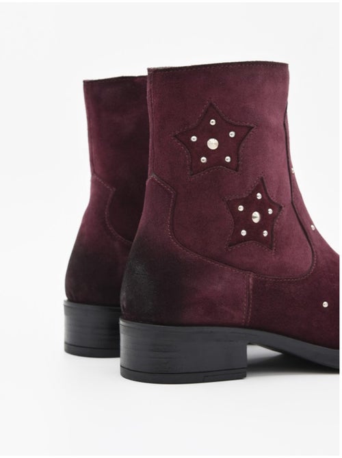 Stivaletto Con Tacco Pelle Naturale Purapiel - Kiabi