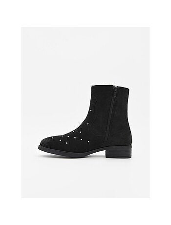Stivaletto Con Tacco Pelle Naturale Purapiel