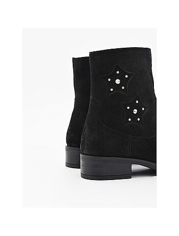 Stivaletto Con Tacco Pelle Naturale Purapiel