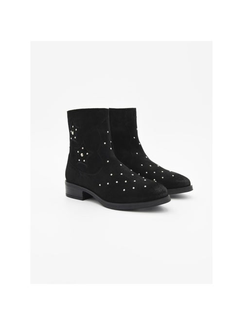 Stivaletto Con Tacco Pelle Naturale Purapiel - Kiabi