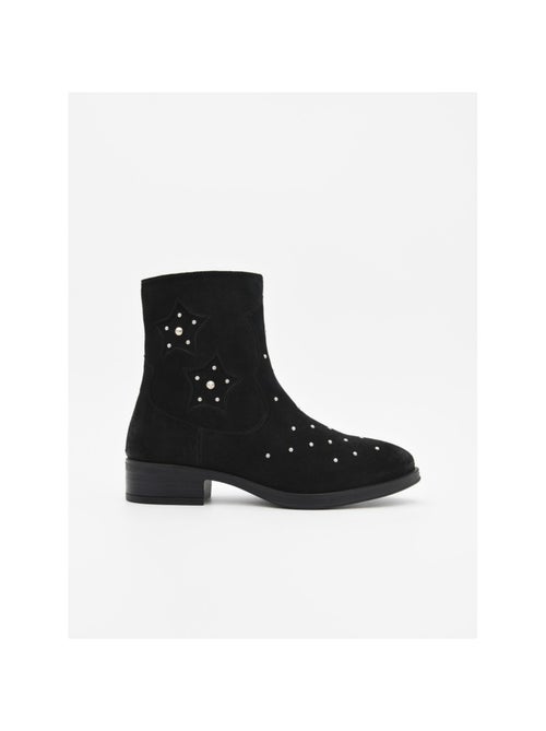 Stivaletto Con Tacco Pelle Naturale Purapiel - Kiabi