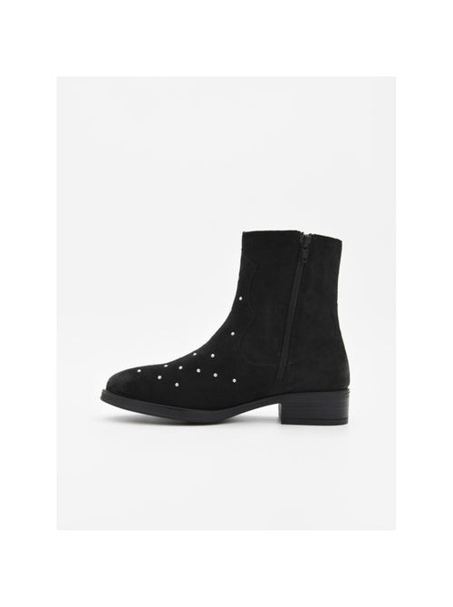 Stivaletto Con Tacco Pelle Naturale Purapiel - Kiabi