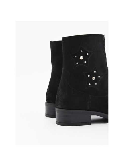 Stivaletto Con Tacco Pelle Naturale Purapiel - Kiabi
