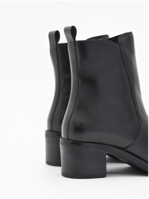 Stivaletto Con Tacco Pelle Naturale Purapiel - Kiabi