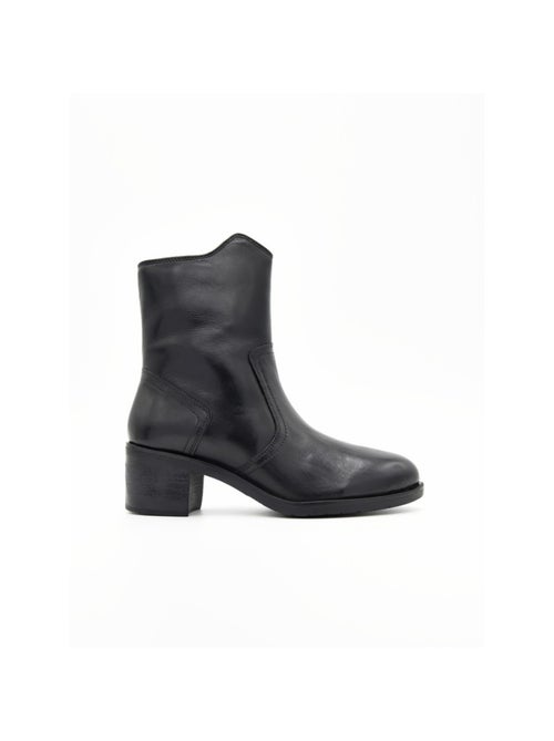 Stivaletto Con Tacco Pelle Naturale Purapiel - Kiabi