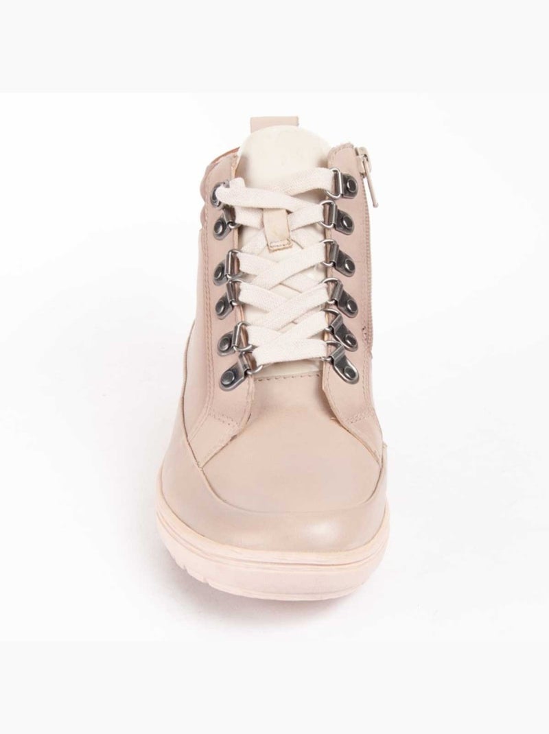 Stivaletto Pelle Naturale Purapiel Beige - Kiabi
