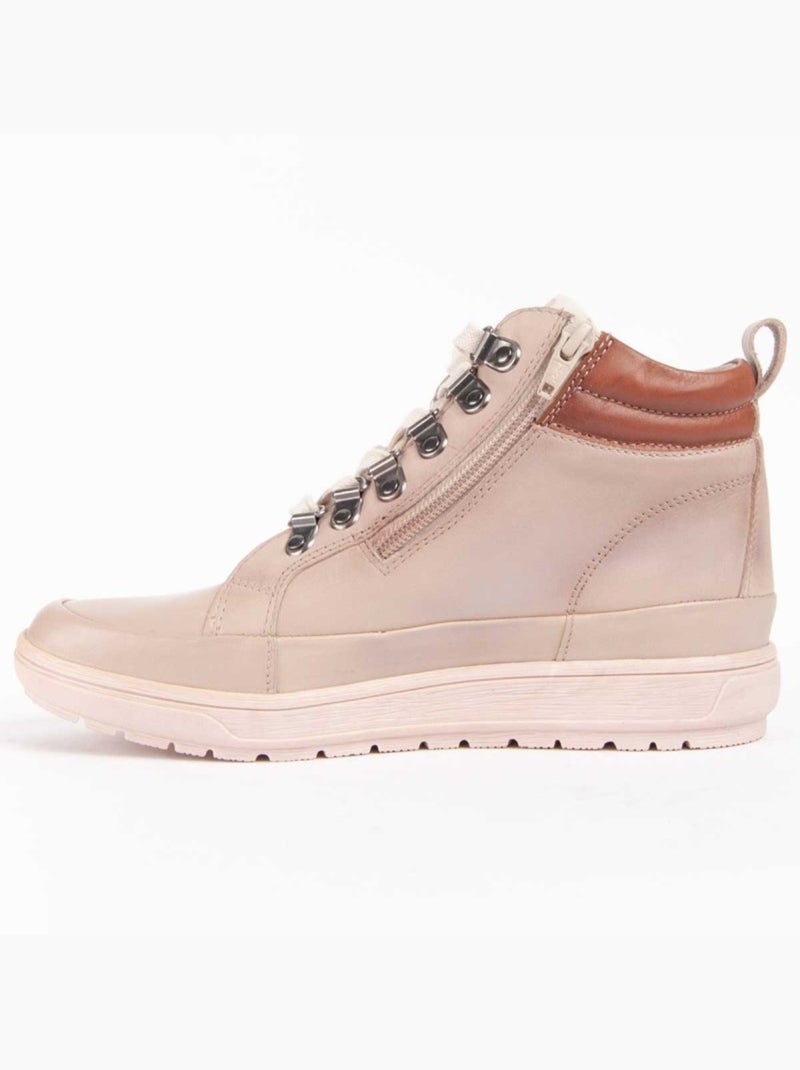 Stivaletto Pelle Naturale Purapiel Beige - Kiabi
