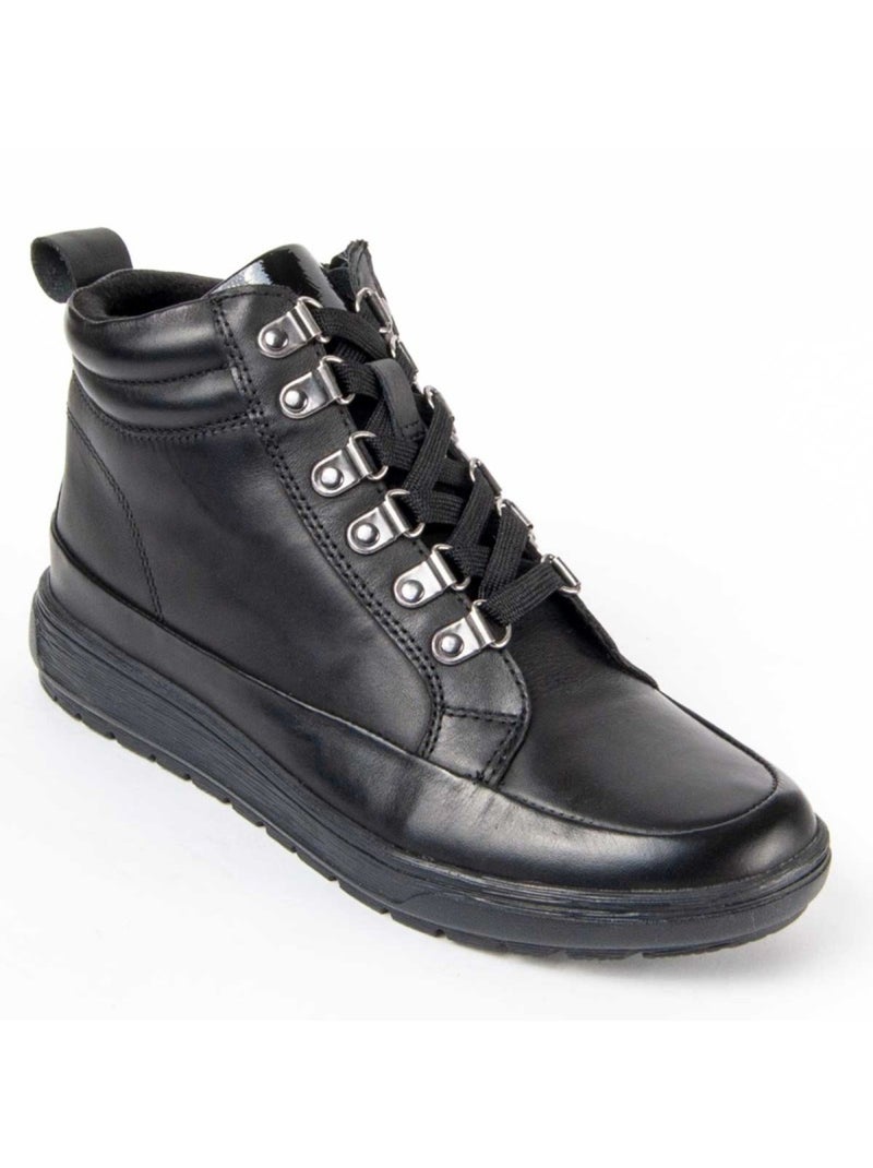 Stivaletto Pelle Naturale Purapiel Nero - Kiabi