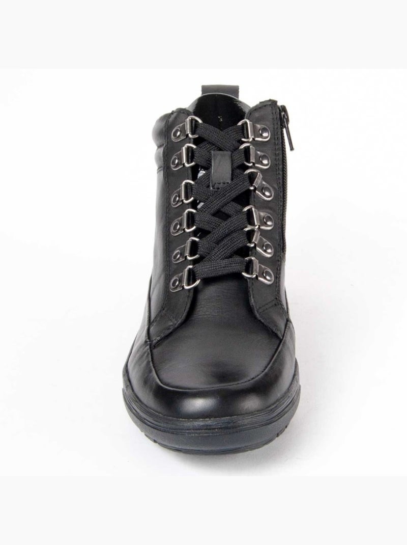 Stivaletto Pelle Naturale Purapiel Nero - Kiabi