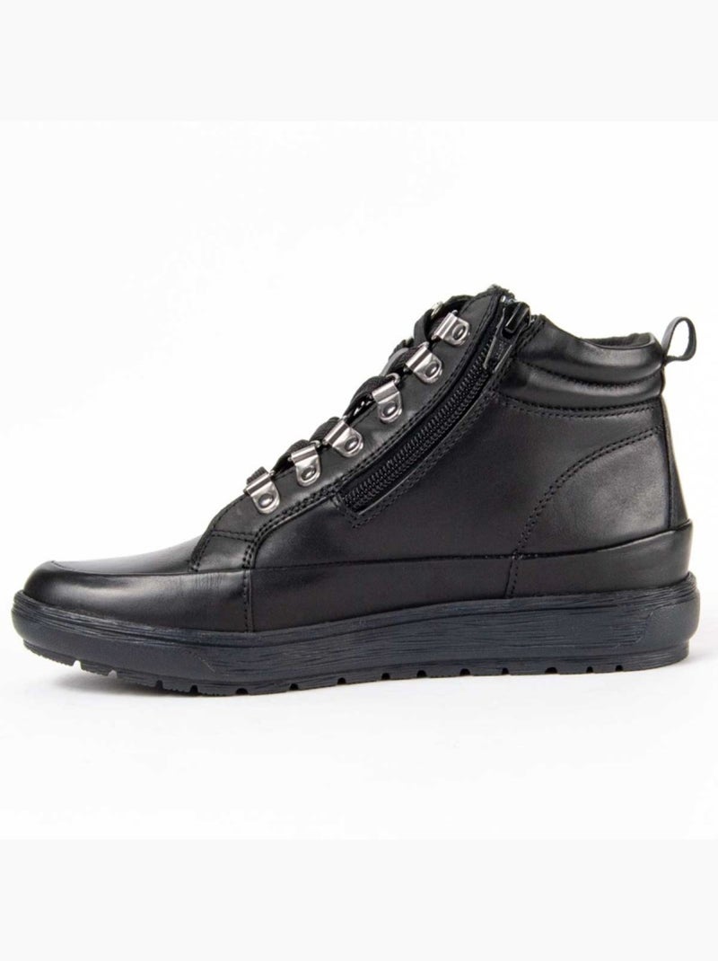 Stivaletto Pelle Naturale Purapiel Nero - Kiabi