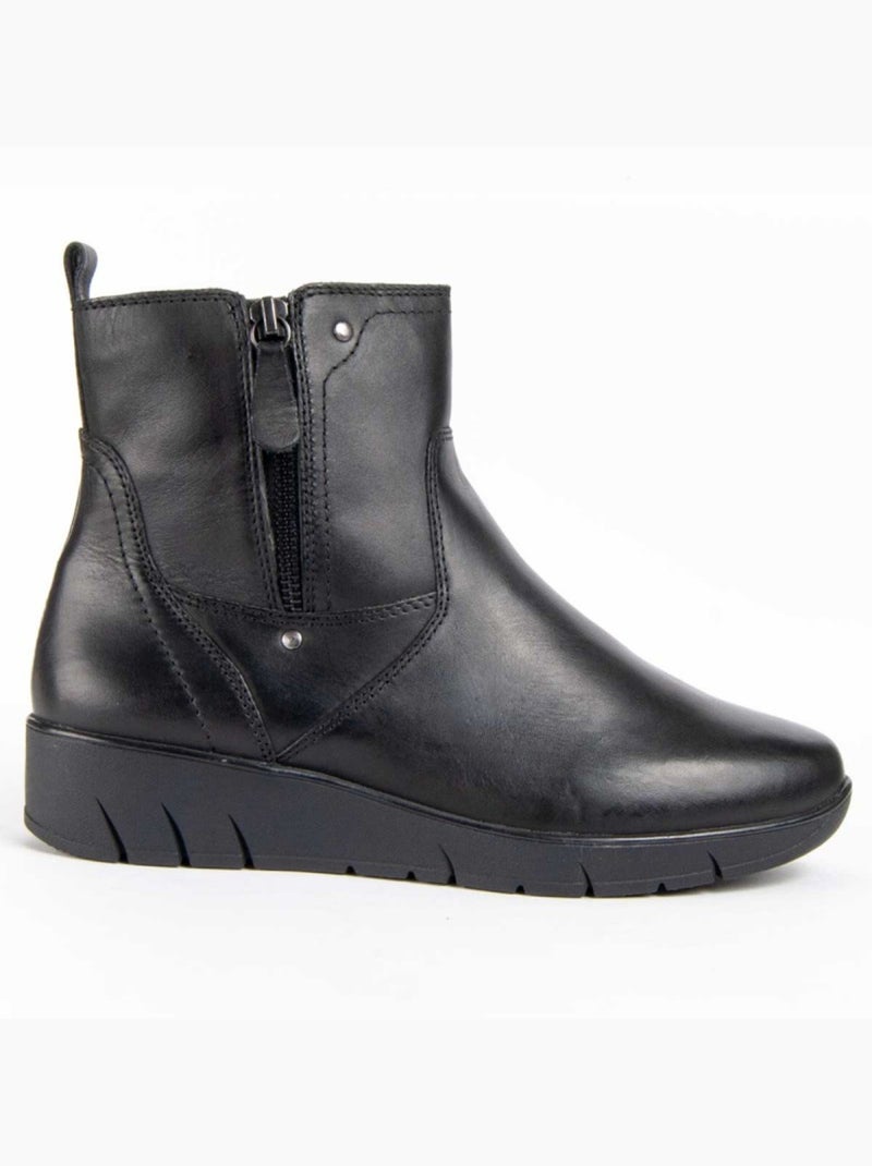 Stivaletto Pelle Naturale Purapiel Nero - Kiabi