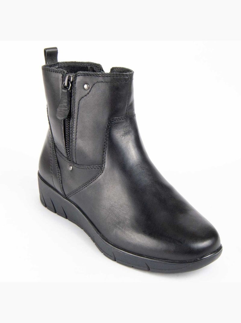 Stivaletto Pelle Naturale Purapiel Nero - Kiabi