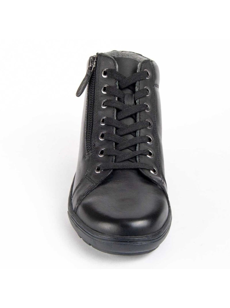 Stivaletto Pelle Naturale Purapiel Nero - Kiabi