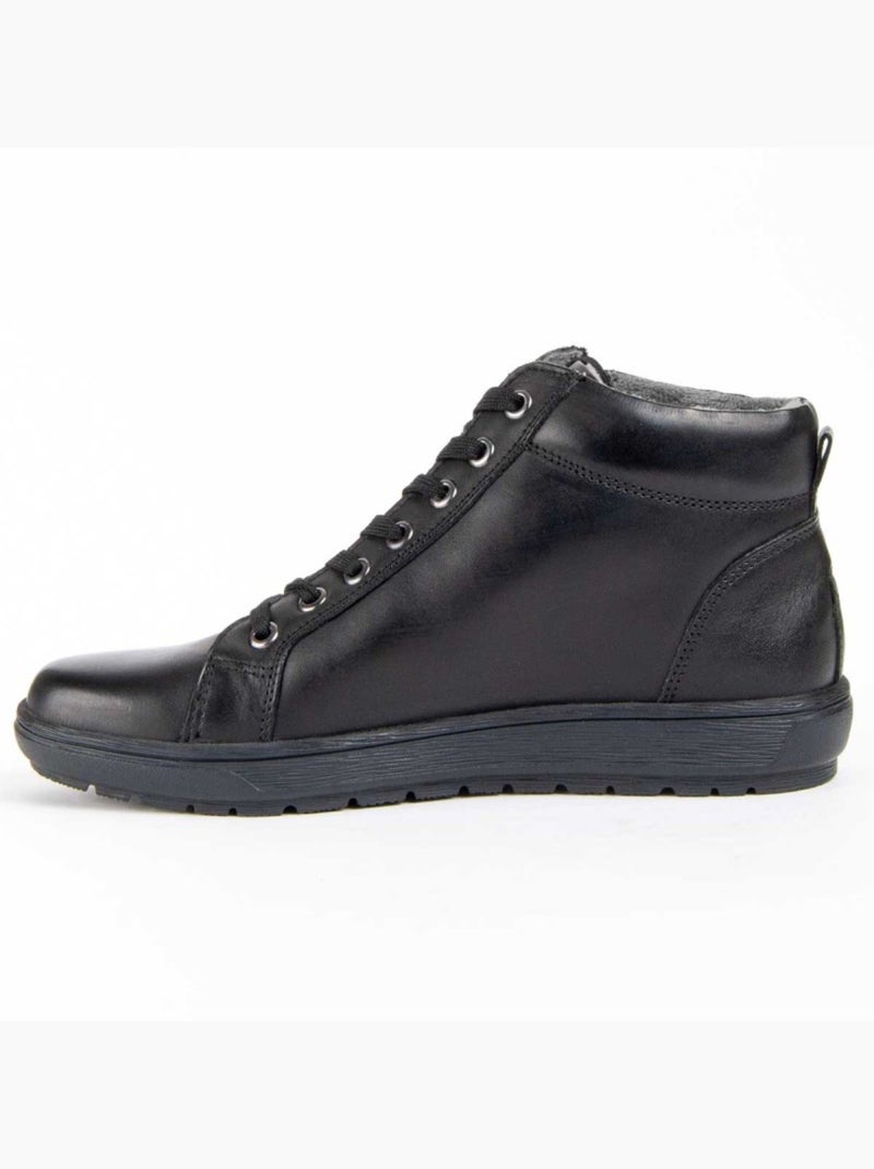 Stivaletto Pelle Naturale Purapiel Nero - Kiabi