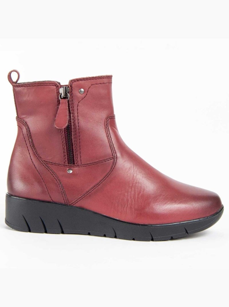 Stivaletto Pelle Naturale Purapiel Rosso - Kiabi