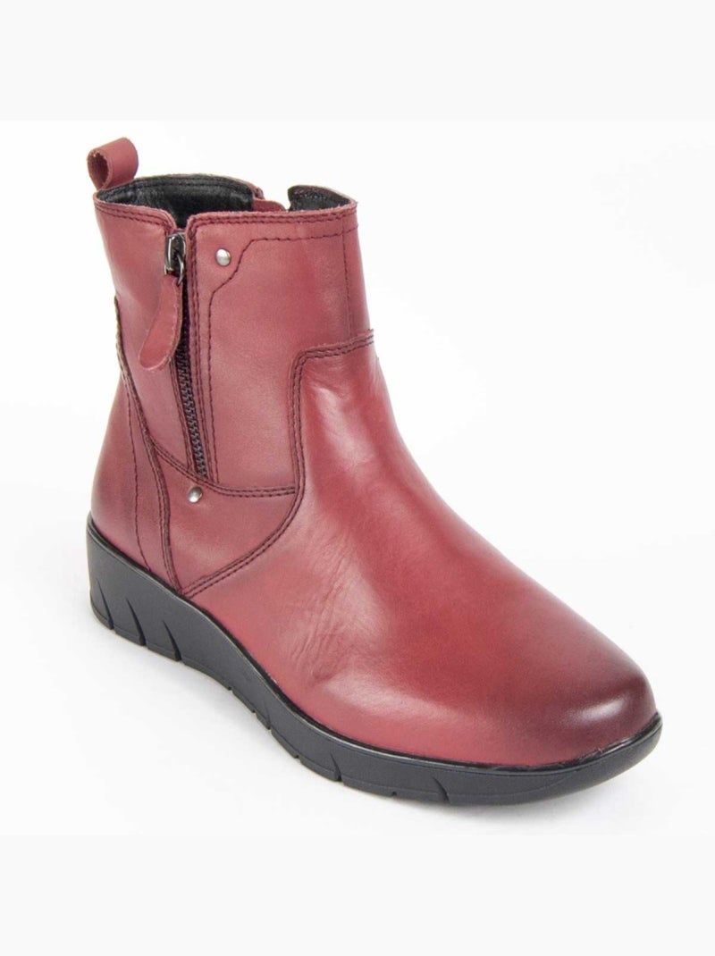 Stivaletto Pelle Naturale Purapiel Rosso - Kiabi