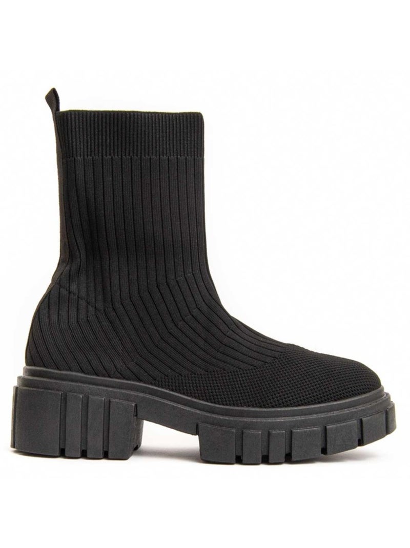 Stivaletto Platform Tessuto Montevita Nero - Kiabi