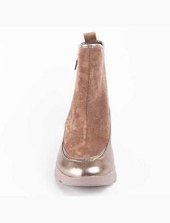 Stivaletto Zeppa Materiale Sintetico E Tessile Montevita