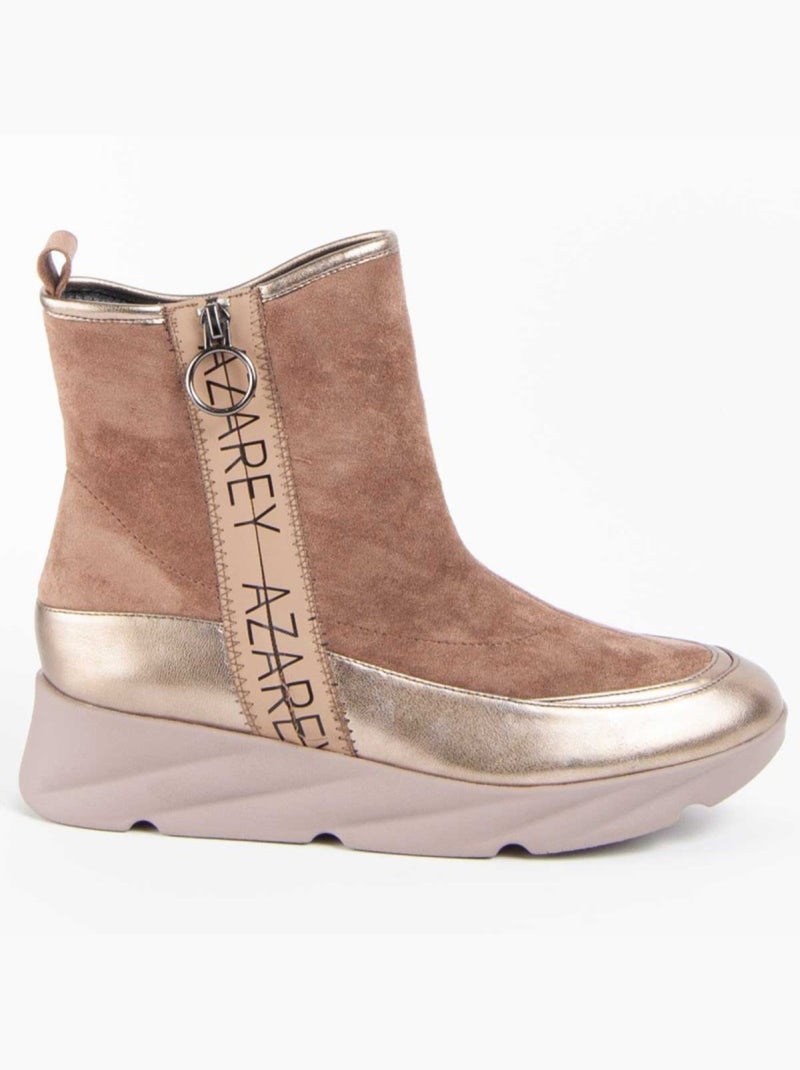 Stivaletto Zeppa Materiale Sintetico E Tessile Montevita Beige - Kiabi