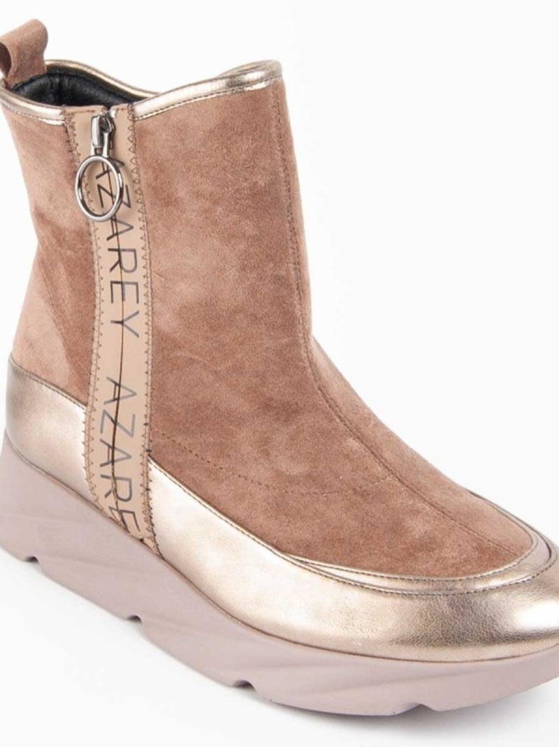 Stivaletto Zeppa Materiale Sintetico E Tessile Montevita Beige - Kiabi