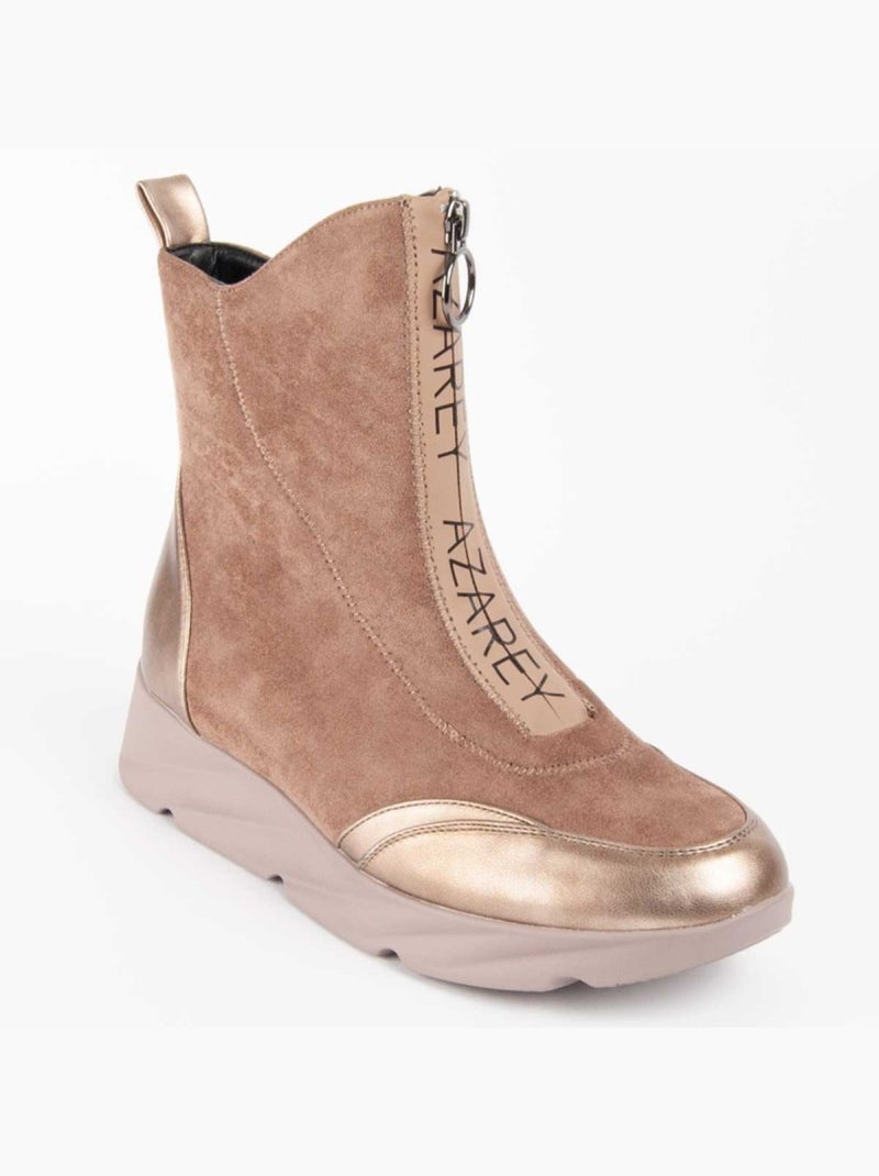 Stivaletto Zeppa Materiale Sintetico E Tessile Montevita Beige - Kiabi