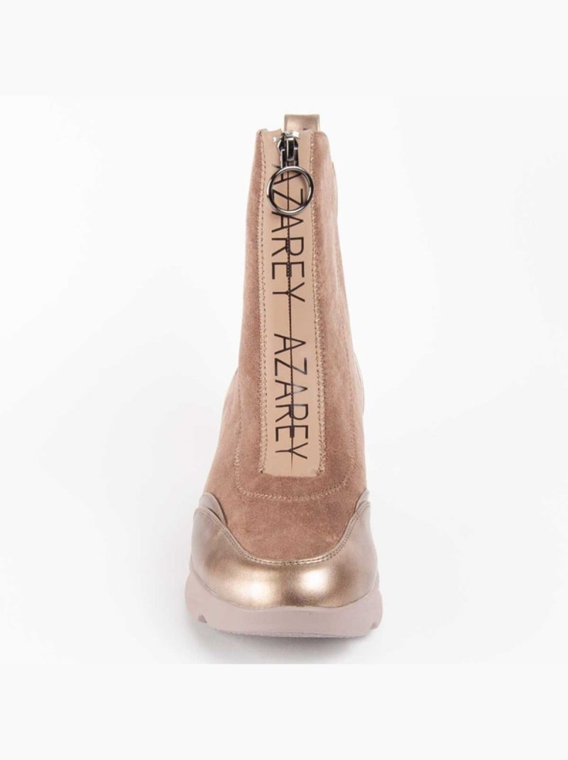 Stivaletto Zeppa Materiale Sintetico E Tessile Montevita Beige - Kiabi