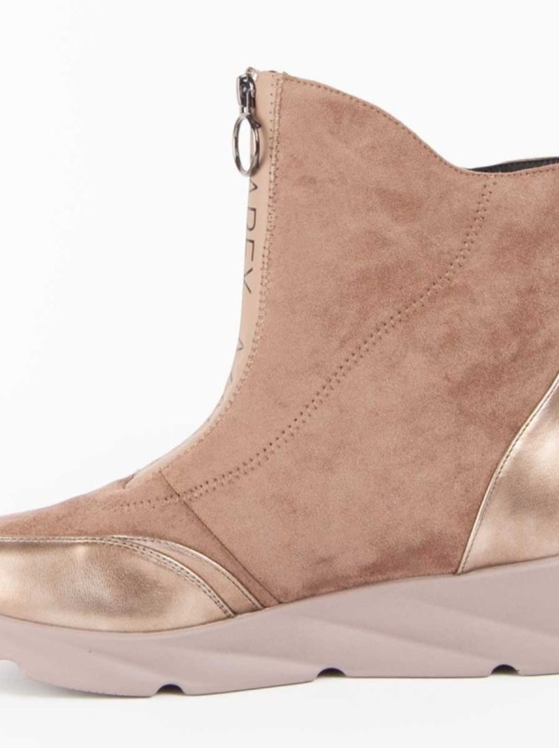 Stivaletto Zeppa Materiale Sintetico E Tessile Montevita Beige - Kiabi