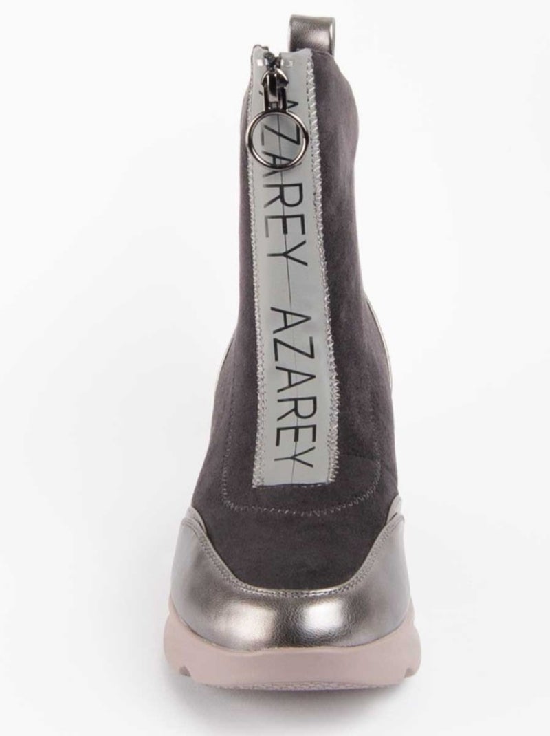 Stivaletto Zeppa Materiale Sintetico E Tessile Montevita Grigio - Kiabi