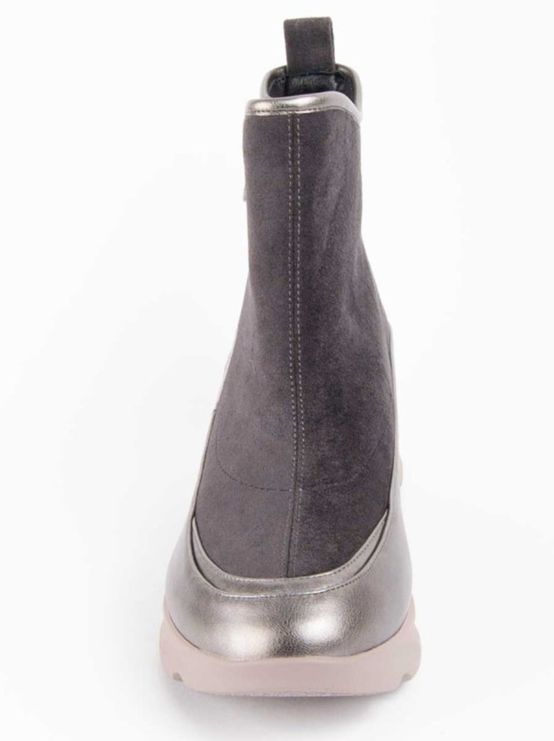 Stivaletto Zeppa Materiale Sintetico E Tessile Montevita Grigio - Kiabi
