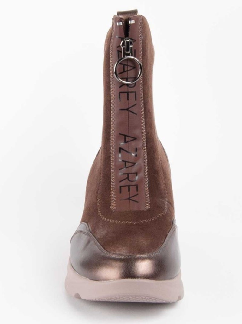 Stivaletto Zeppa Materiale Sintetico E Tessile Montevita Marrone - Kiabi