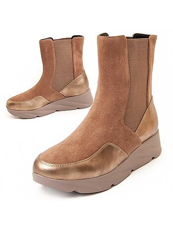 Stivaletto Zeppa Materiale Sintetico E Tessile Montevita