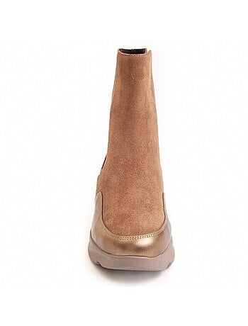Stivaletto Zeppa Materiale Sintetico E Tessile Montevita