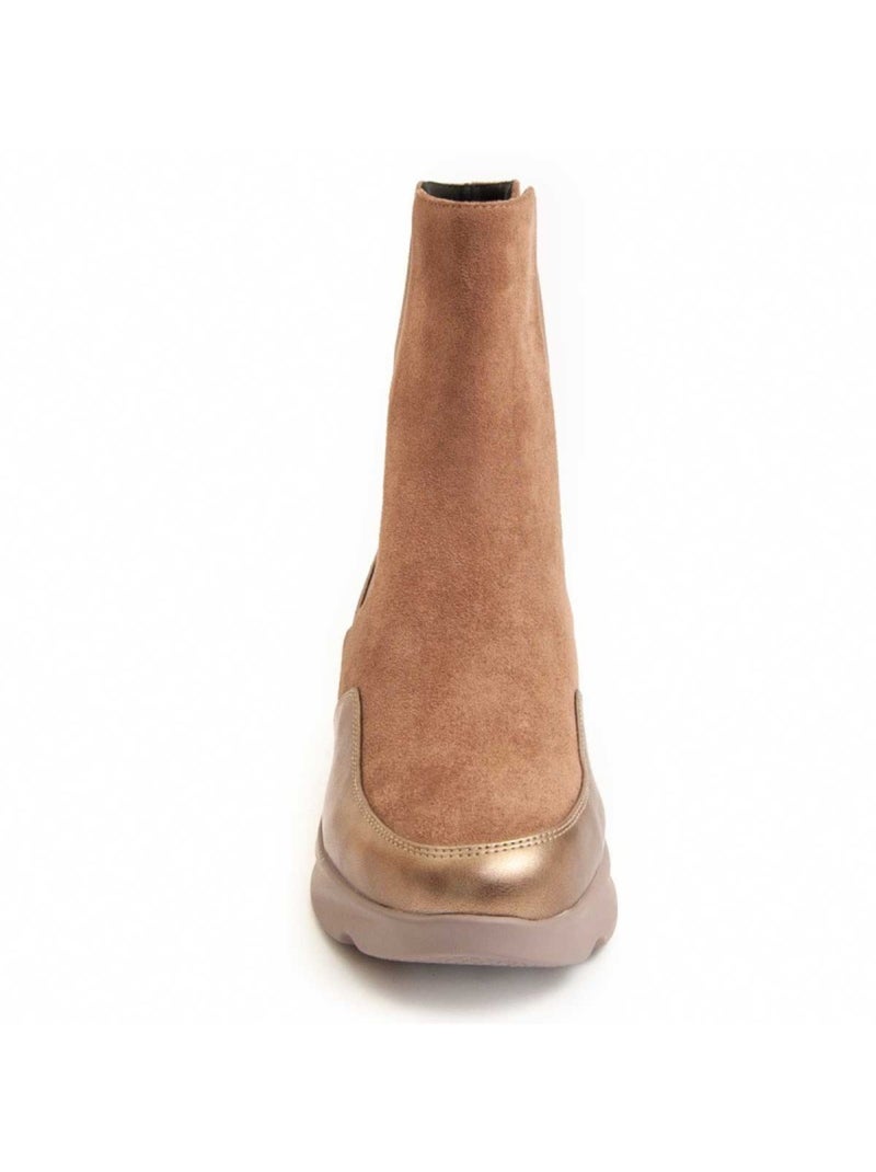 Stivaletto Zeppa Materiale Sintetico E Tessile Montevita Marrone - Kiabi
