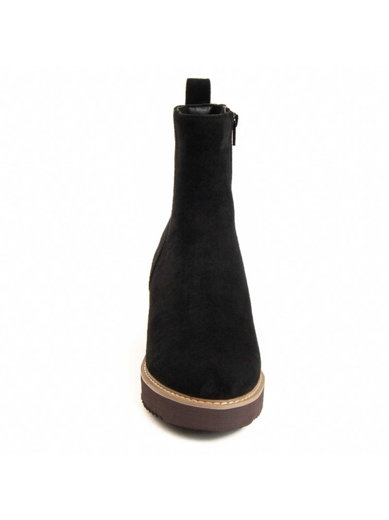 Stivaletto Zeppa Materiale Sintetico E Tessile Montevita Nero - Kiabi