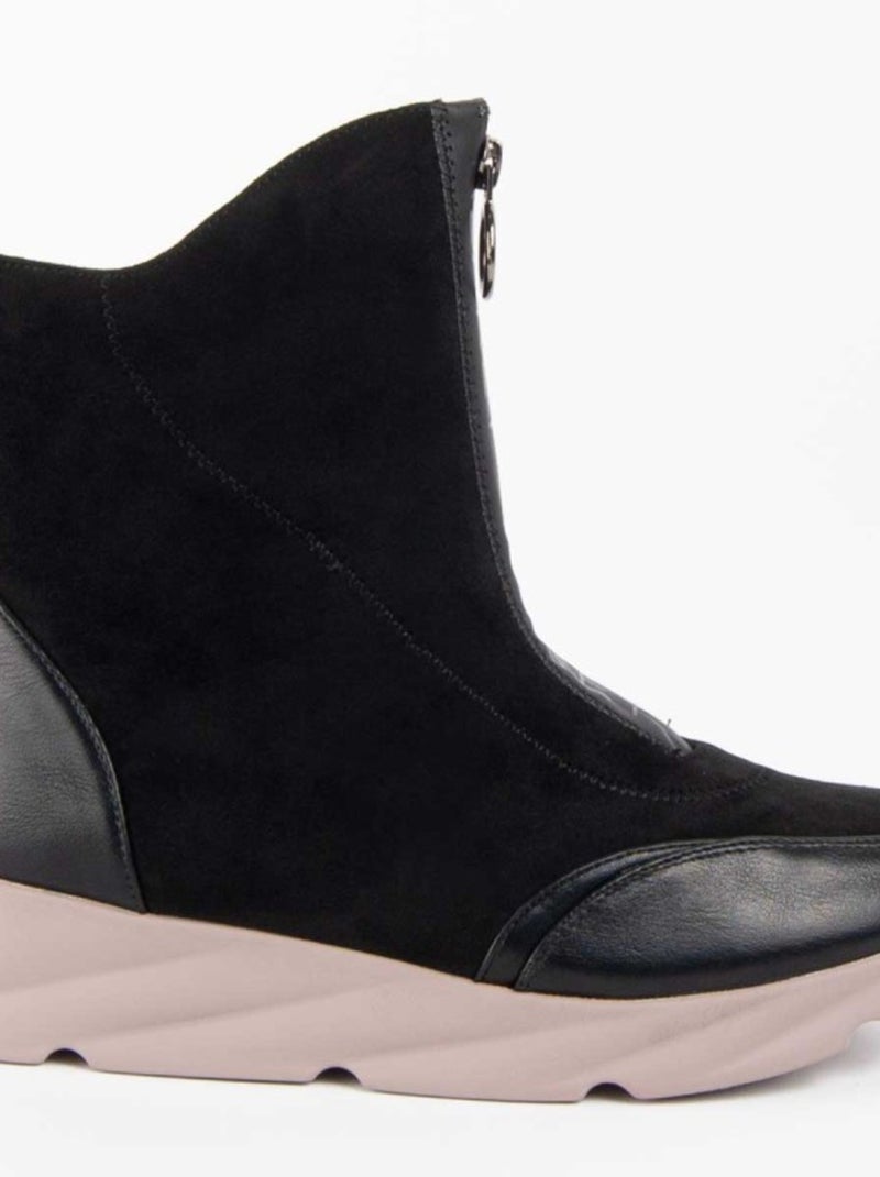 Stivaletto Zeppa Materiale Sintetico E Tessile Montevita Nero - Kiabi
