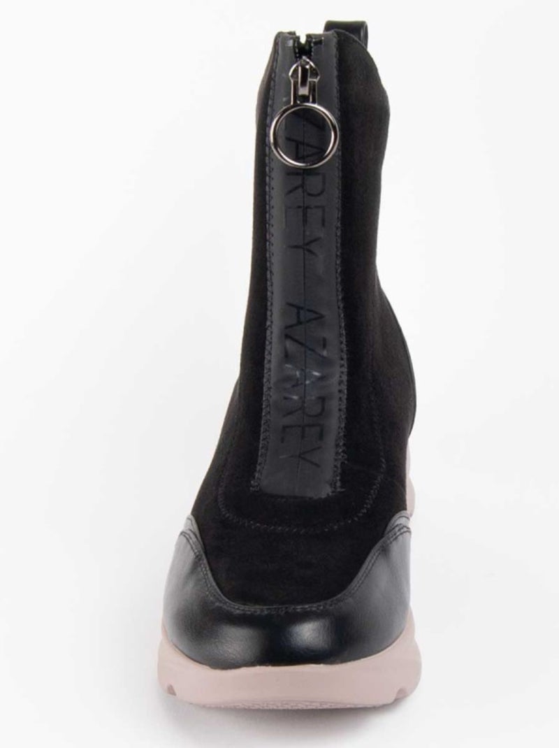 Stivaletto Zeppa Materiale Sintetico E Tessile Montevita Nero - Kiabi