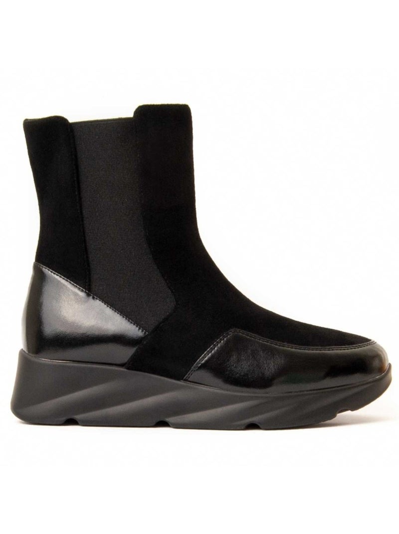 Stivaletto Zeppa Materiale Sintetico E Tessile Montevita Nero - Kiabi