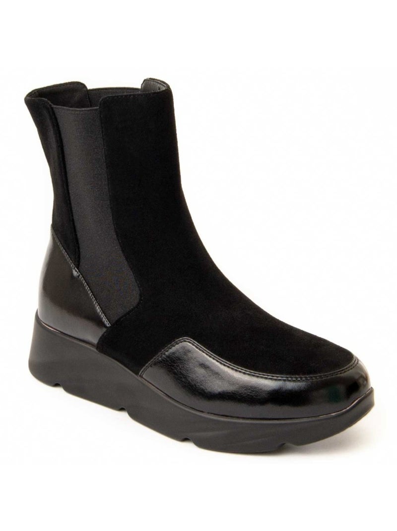 Stivaletto Zeppa Materiale Sintetico E Tessile Montevita Nero - Kiabi