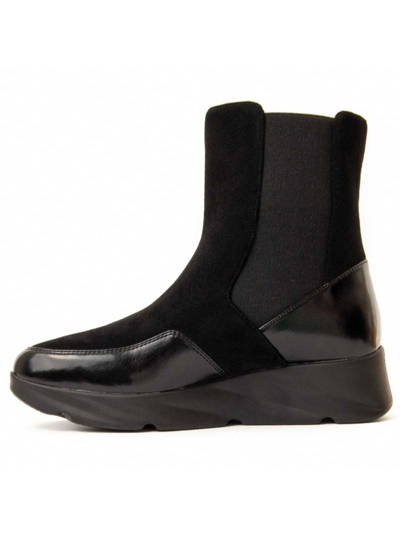 Stivaletto Zeppa Materiale Sintetico E Tessile Montevita Nero - Kiabi