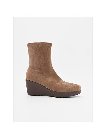 Stivaletto zeppa materiale sintetico purapiel