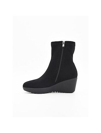 Stivaletto zeppa materiale sintetico purapiel